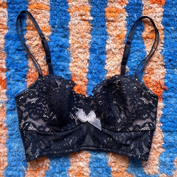 B.Tempt'd Womens Ciao Bella Lace Balconette Longline Bra Sz Small Cropped Cami - Picture 1 of 10